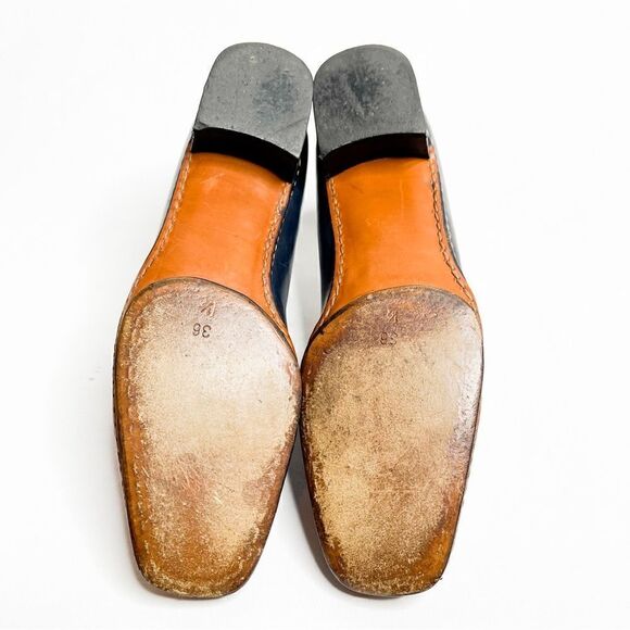 🍋 Quercioli • Authentic Women’s Two-Tone Handmade Leather Pumps Size 36.5 - Picture 5 of 8